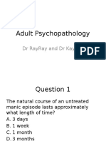 Adult Psychopathology: DR Rayray and DR Kaykay