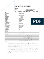 Updated - Recipe Costing