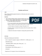 Experiment No: 5 DATE: 2.09.2016 Functions and Cursors: Database Management Systems Lab