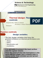 Thermal Comfort Passive Controls