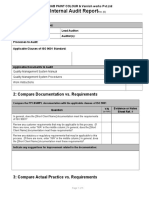 Form - Internal Audit Report (BLANK)