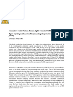 Model United Nations Position Paper SRI LANKA Capital Punishment and Implementing The Protection For Facing Death Penalty