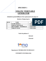 Automatic Timetable Report