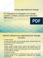 Factors Influencing Organizational Change Efforts