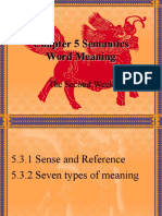 Chapter 5 Semantics Word Meaning