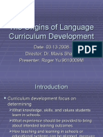 The Origins of Language Curriculum Development