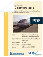 Uic Comfort Tests Investigation of Ride Comfort and Comfort Disturbance On Transition and Circular Curves