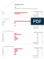 Hobbies Questionnaire Results