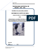 Informe de Corte de Obra Alameda