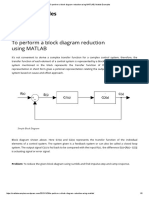 To Perform A Block Diagram Reduction Using MATLAB - Matlab Examples