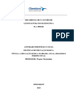 Atividade Protfolio 3 Ciclo - Politicas Da Educacao Basica