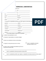 Exercicios Substantivos Primitivos e Derivados