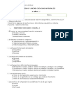 Prueba Unidad 3 Ciencias Naturales 4º