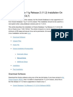 Oracle DB 11gr2 Installation On Oracle Linux 7