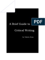 A Brief Guide To Critical Writing PDF