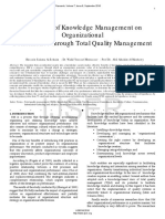 The Effect of Knowledge Management On Organizational Performance Through Total Quality Management