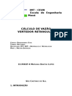 Laboratório 4 - Hidrologia - Vertedor Retangular