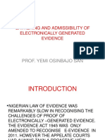 Gathering and Admissibility of Electronically Generated Evidence in Nigeria by Prof. Yemi Osinbajo SAN