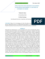 The Effect of Adopting Strategic Human Resource Management Practices On Organizational Development A Case Study of University of Nairobi