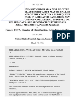 John J. McCarthy v. Francis Teta, Director of Classification, 101 F.3d 108, 2d Cir. (1996)