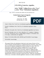 United States v. William Perez, A/K/A "Willo," Lillian Perez, A/K/A "Lee," and Luis Garcia, A/K/A "Weo,", 904 F.2d 142, 2d Cir. (1990)