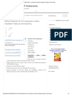 Method Statement For Fire Suppression System Installation Testing & Commissioning PDF