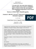 Morton J. Owrutsky v. Nicholas F. Brady, Secretary, Department of The Treasury, 925 F.2d 1457, 4th Cir. (1991)