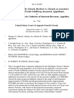 Cy Girard, Sam R. Girard, Herbert A. Girard, As Executors of The Estate of Frank Goldberg, Deceased v. Edwin Gill, Formerly Collector of Internal Revenue, 261 F.2d 695, 4th Cir. (1958)