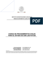 Código de Procedimientos Civiles Del Estado de San Luis Potosí