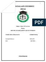 National Law University 2015-16: Subject: Basics of Case Law Project: History of Parliament and Its Working