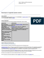 Electrolysis of Copper (II) Sulfate Solution PDF