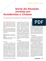 A Importância Da Atuação Do Nutricionista em Academias e Clubes