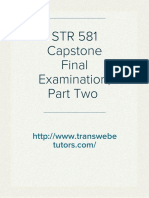 STR 581 Capstone Final Examination, Part Two - Transweb E Tutors