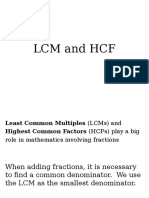 LCM and HCF