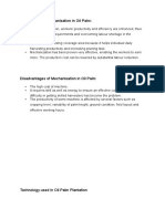 Advantages & Disadvantages, Technology of Mechanisation in Oil Palm Plantation