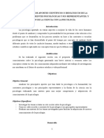 Identificación de Aportes Científicos o Ideológicos de La Psicología, Corrientes Psicológicas y Sus Representantes y Fusión de La Ciencia Con La Psicología