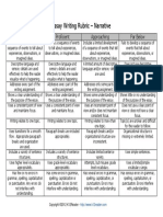 Essay Writing Rubric Narrative