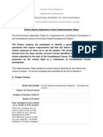 SHDP Foundation Course Application Project Plan1