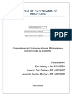 Propriedades de Compostos Iônicos, Moleculares e Condutividade de Eletrólitos