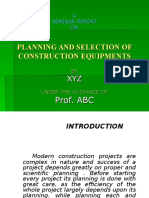 Planning and Selection of Construction Equipment's