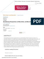 Evolutionary Perspectives On Mind, Brain, and Education - Howard-Jones - 2014 - Mind, Brain, and Education - Wiley Online Library