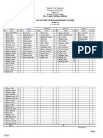 Sta. Clara Central School List of Pupil'S For Having Reading Classes Grades I-6