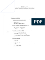 Brief Notes #3 Random Variables: Continuous Distributions