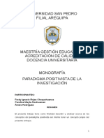 Monografía Paradigma Positivista de La Investigación