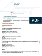 Transformation of Sentences (Affirmative To Negative:) - English Grammar ( )