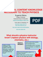 Pedagogical Content Knowledge Needed To Teach Physics