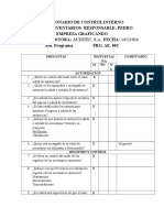 Cuestionario de Control Interno de Inventarios Empresa Graficando