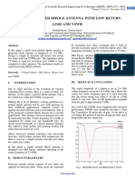 Compact Printed Dipole Antenna With Low Return Loss and VSWR