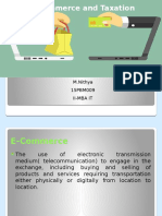 E-Commerce and Taxation: M.Nithya 15PBM009 Ii-Mba It