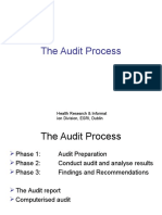 The Audit Process: Health Research & Informat Ion Division, ESRI, Dublin, July 2008